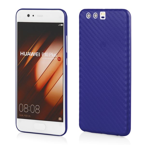 Schutzhülle "PC Carbonoptik" für Huawei P10 Plus blau